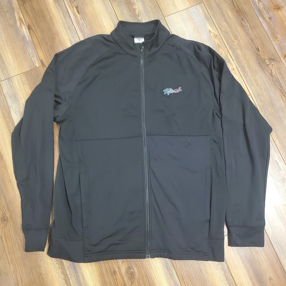 NWOT Levelwear Miami Heat Vice Nights Track Jacket Mens Large Black Full Zip L